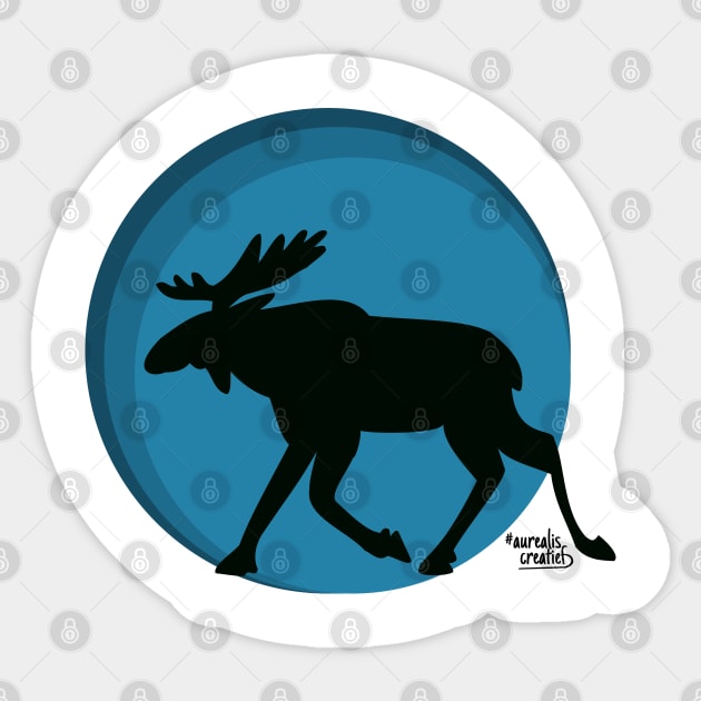 Moose in Finland - moose hunting Sticker by Aurealis